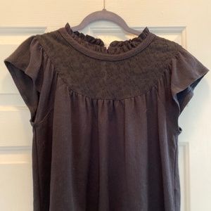 Babydoll, black women's top- Madewell